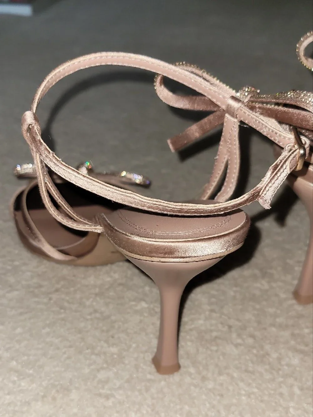 Steve Madden Rose Gold Bow-Strap Heels